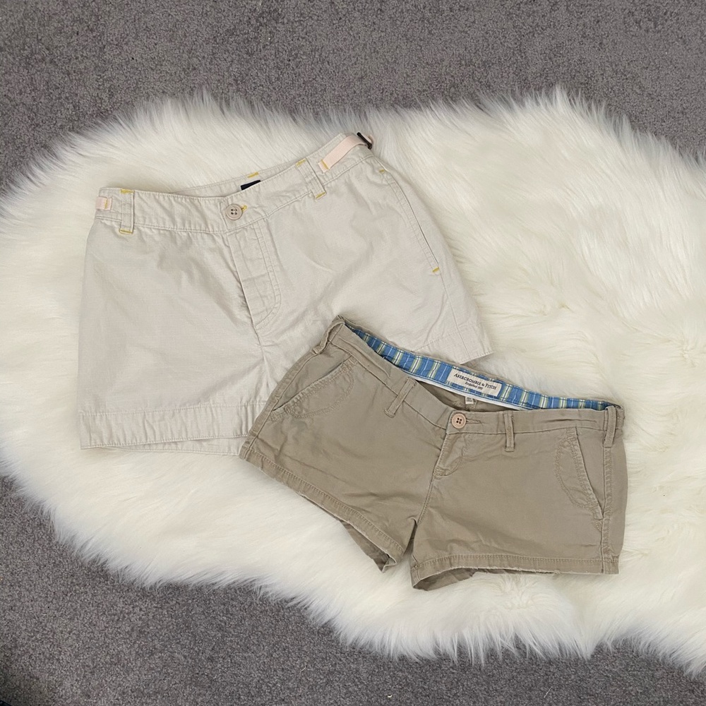 Gap and A&F Cream/Tan Shorts Bundle - Sz 0/00